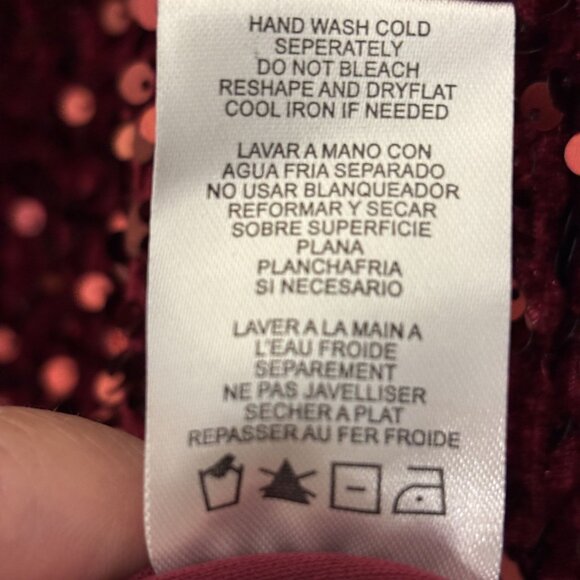 Sleeveless Deep Wine Sequin Party Dress Size XL By Nina Leonard - Picture 8 of 13